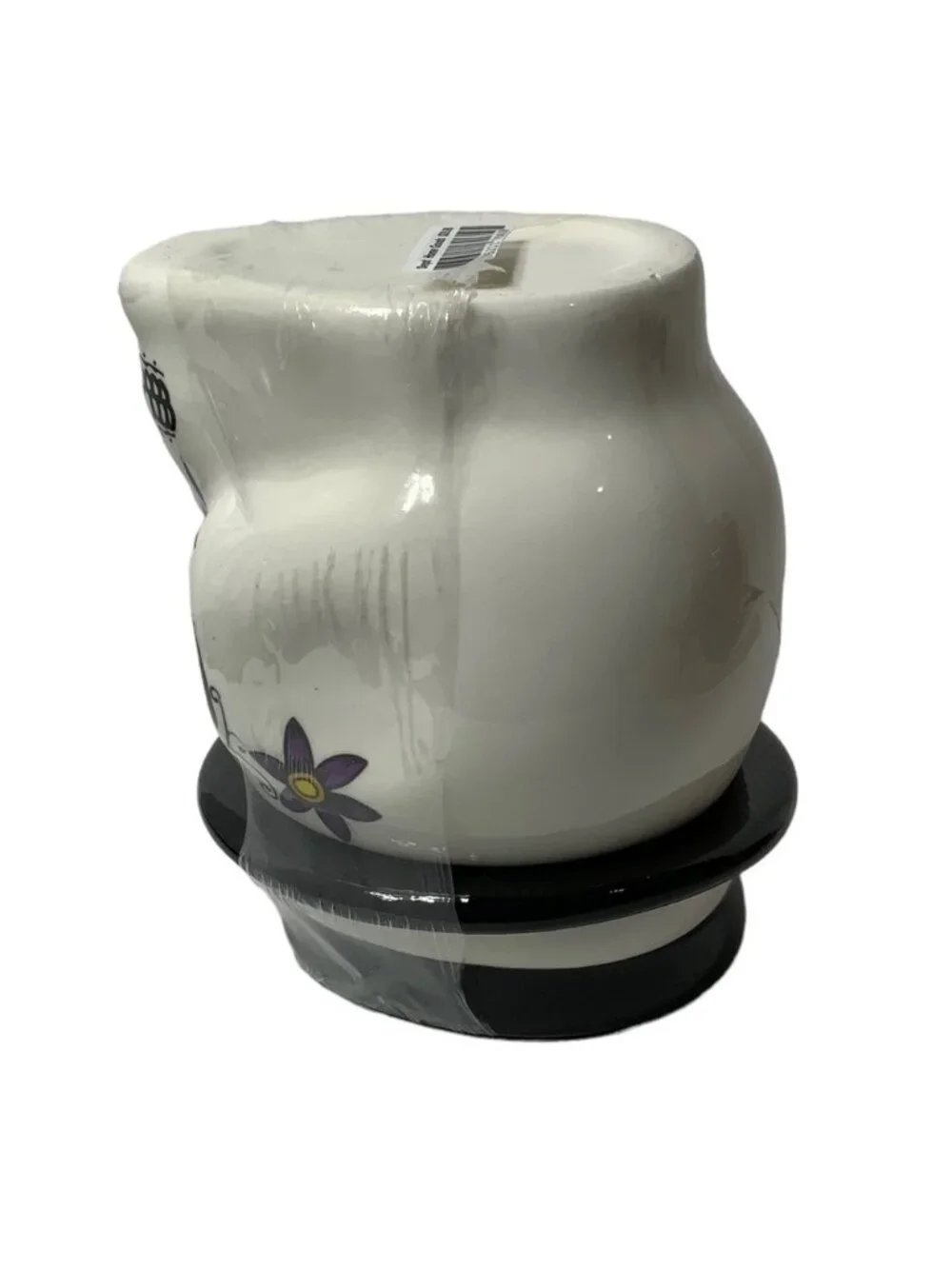 Canister Jar Sugar Skull Ceramic Hand Painted With Lid Colorful Multicolor White